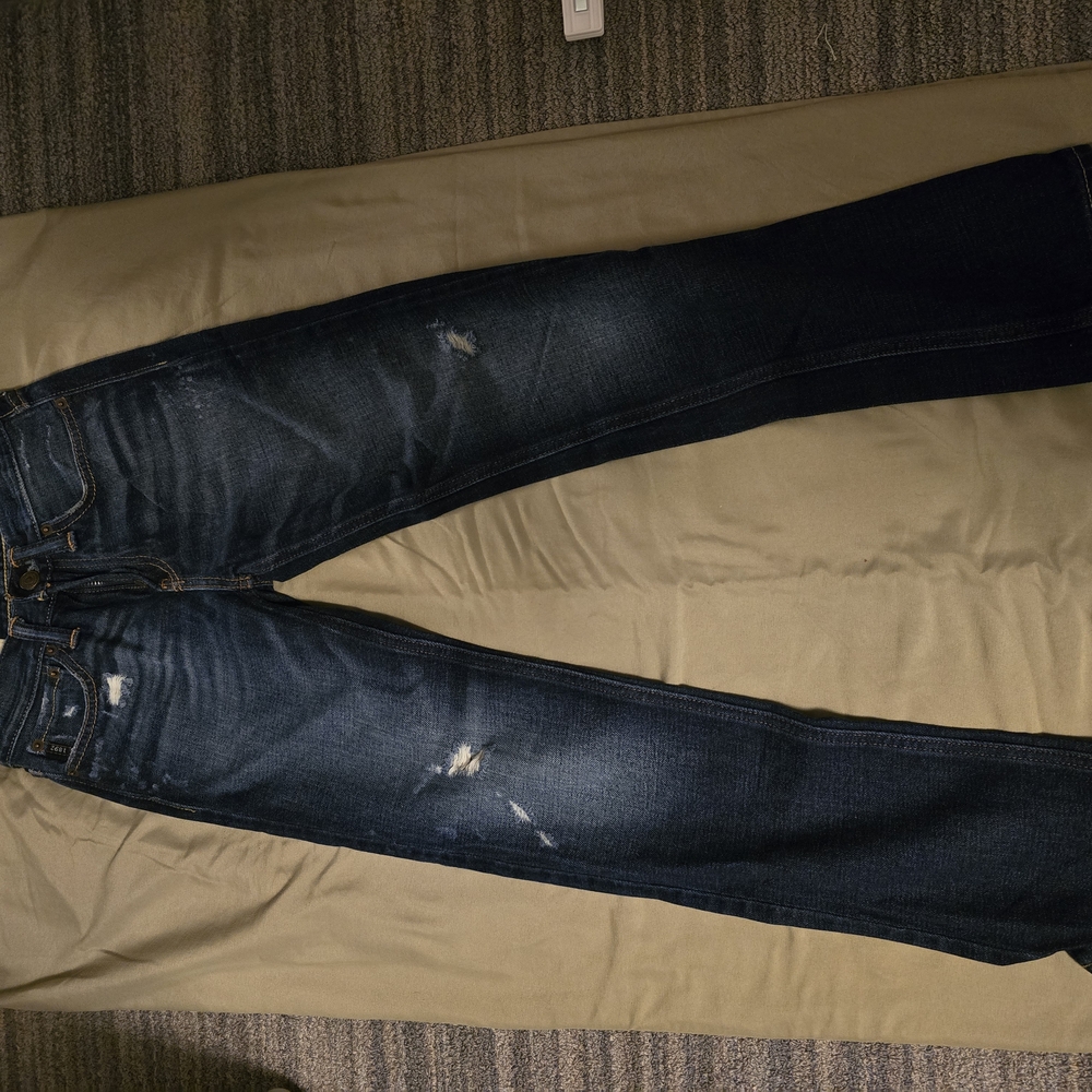 Dark Blue Distressed Jeans